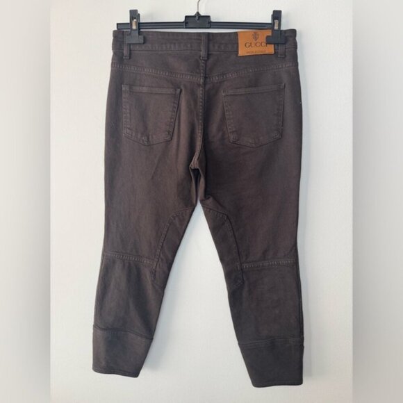 Authentic Gucci Brown Denim Capri Jeans – Size 40 (US 6/8) – Vintage Look - Picture 3 of 16
